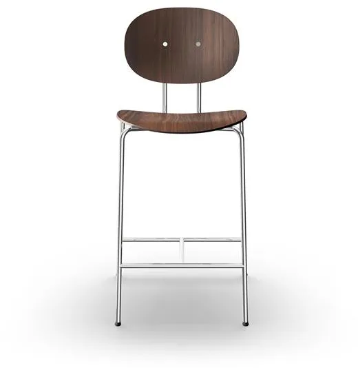 Sibast Furniture Piet Hein Bar Stool Chrome Walnut