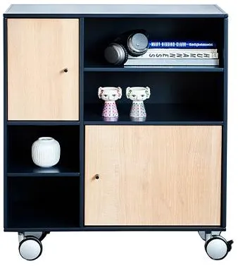 Kidi Square Classic bookcase with wheels - 34 cm