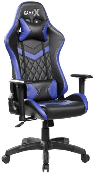 GameX GameX Lopez faux leather black/blue 70x65x134cm
