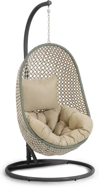 Cira, Outdoor hanging chair with stand, multicoloured, H197x105x105 cm