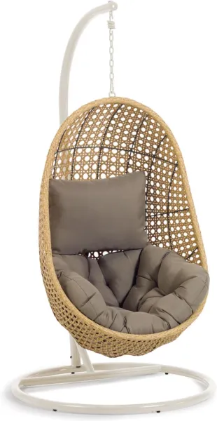 Cira, Outdoor hanging chair with stand, grey, H197x105x105 cm