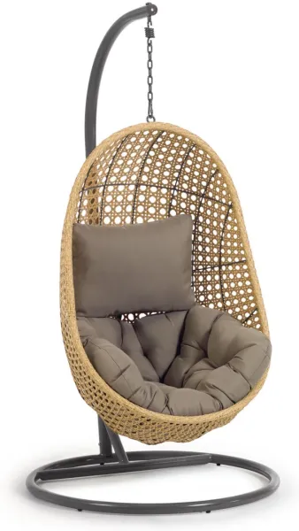 Cira, Outdoor hanging chair with stand, black, H197x105x105 cm