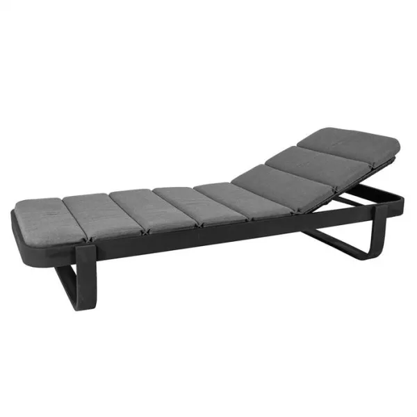 Cane-Line Cut sun lounger with cushion - Lava grey