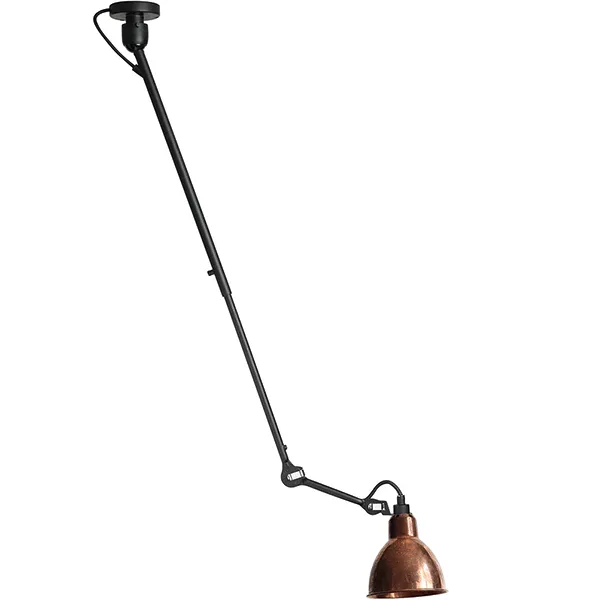 Lampe Gras N302 Ceiling Lamp Matte Black/Raw Copper/White