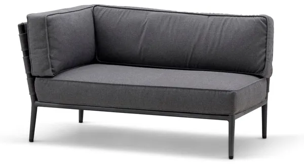Cane-Line Conic 2-seater modular sofa - grey - right-facing