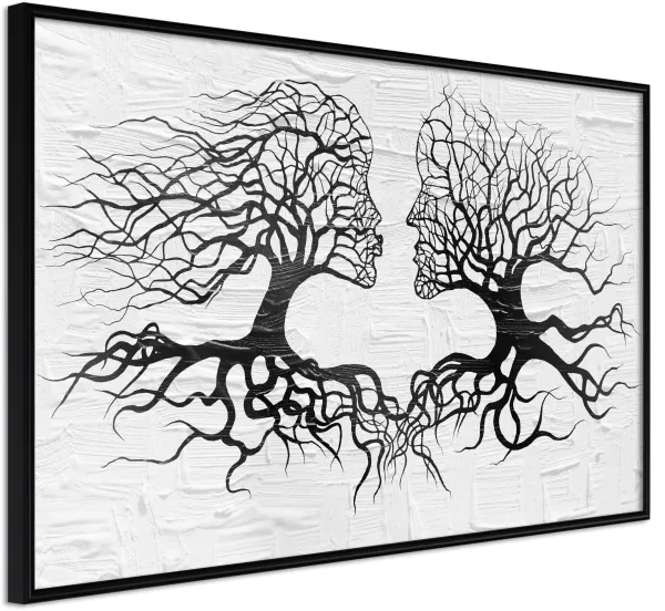 ARTGEIST Poster with frame - Like the Old Trees Black with passepartout 60x40