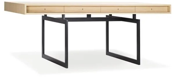 Karakter Office Desk White Stained Oak/Grey