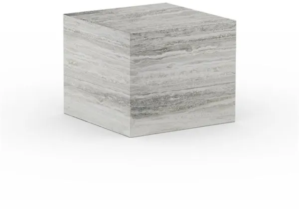 NORR11 Cubism Coffee Table Small Silver Travertine