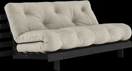 Karup Design Roots Sofa Bed With Roots Mattress 160x200 Linen/Black Lacquered