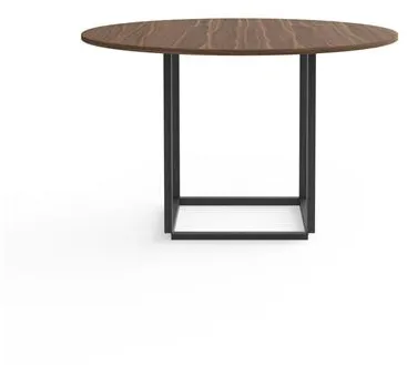 New Works Florence Dining Table Ø120 Walnut with Black Frame