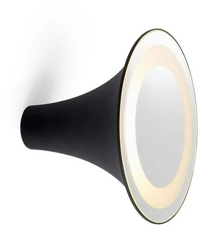 Trizo 21 Sirens Wall Lamp Black + White Frosted Glass + Mirror Small