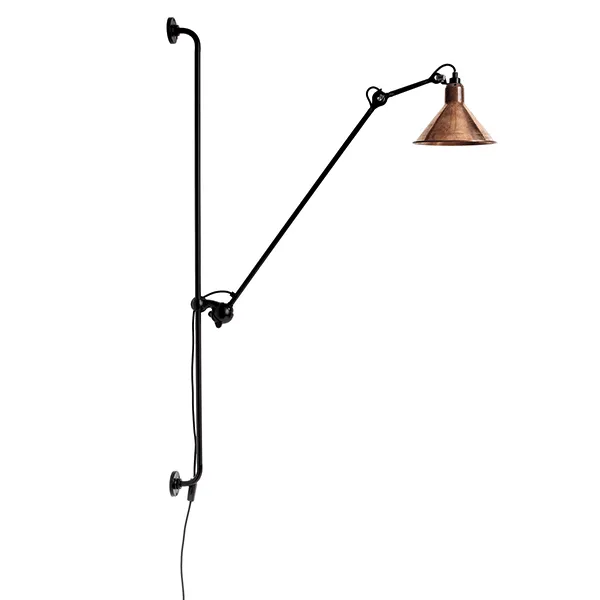 Lampe Gras N214 Wall Lamp Matte Black/Raw Copper